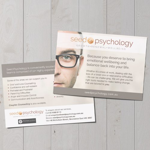 Seed Psychology SuckerPunch Design Promotional Card Design